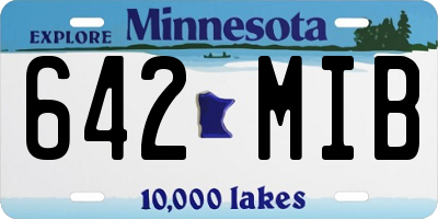 MN license plate 642MIB