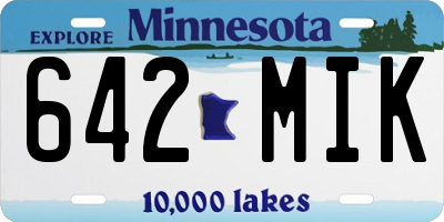MN license plate 642MIK