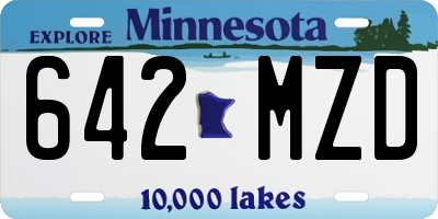 MN license plate 642MZD