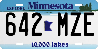 MN license plate 642MZE