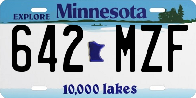 MN license plate 642MZF