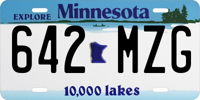 MN license plate 642MZG