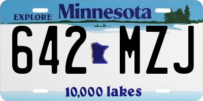 MN license plate 642MZJ