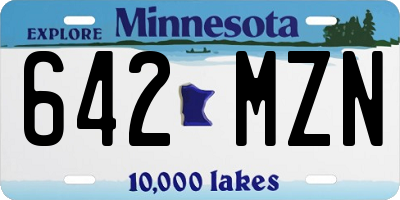 MN license plate 642MZN