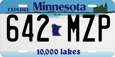 MN license plate 642MZP