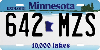 MN license plate 642MZS
