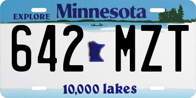 MN license plate 642MZT