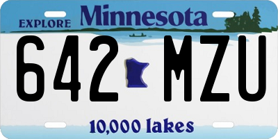 MN license plate 642MZU