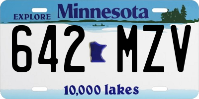 MN license plate 642MZV