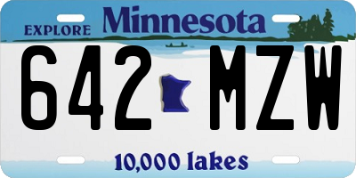 MN license plate 642MZW
