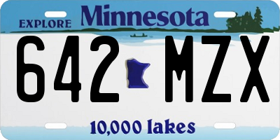 MN license plate 642MZX