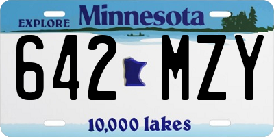 MN license plate 642MZY