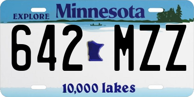 MN license plate 642MZZ