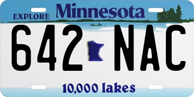 MN license plate 642NAC