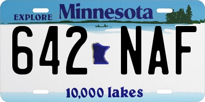 MN license plate 642NAF