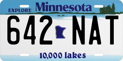 MN license plate 642NAT