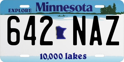 MN license plate 642NAZ