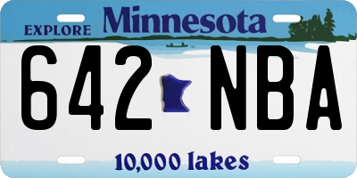 MN license plate 642NBA