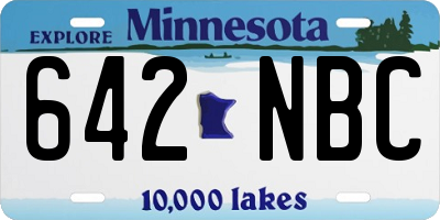 MN license plate 642NBC