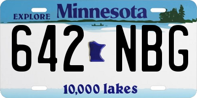 MN license plate 642NBG