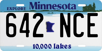 MN license plate 642NCE