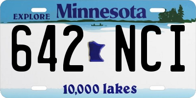 MN license plate 642NCI