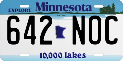 MN license plate 642NOC