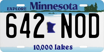 MN license plate 642NOD
