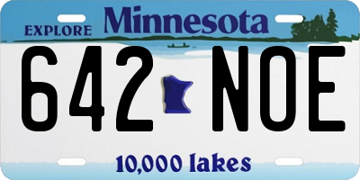 MN license plate 642NOE