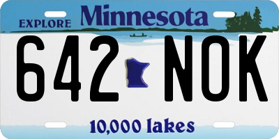 MN license plate 642NOK