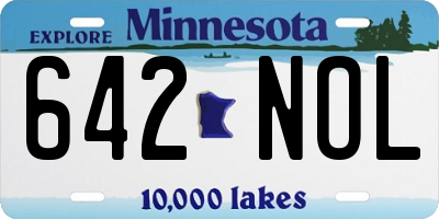 MN license plate 642NOL