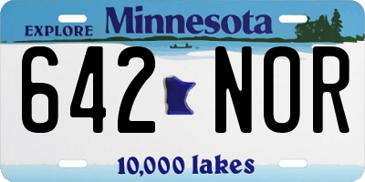 MN license plate 642NOR
