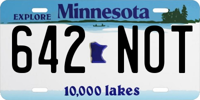 MN license plate 642NOT