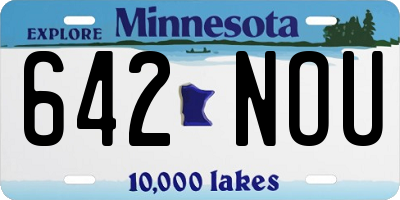 MN license plate 642NOU