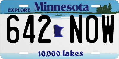 MN license plate 642NOW