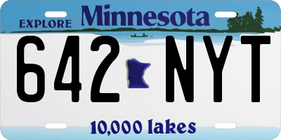 MN license plate 642NYT