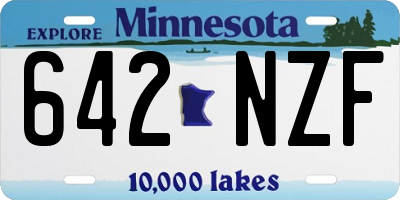 MN license plate 642NZF