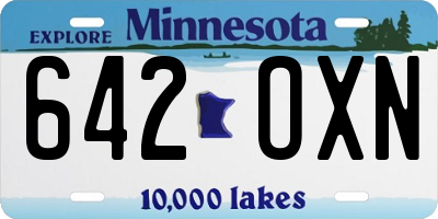 MN license plate 642OXN
