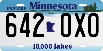 MN license plate 642OXO