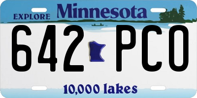 MN license plate 642PCO