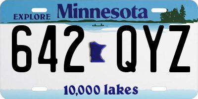 MN license plate 642QYZ