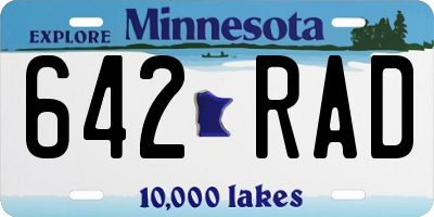 MN license plate 642RAD
