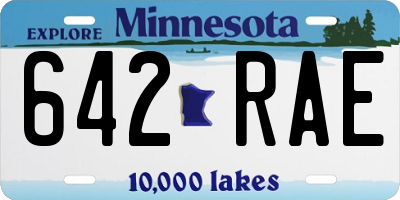 MN license plate 642RAE