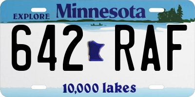 MN license plate 642RAF