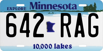 MN license plate 642RAG