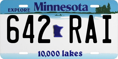 MN license plate 642RAI
