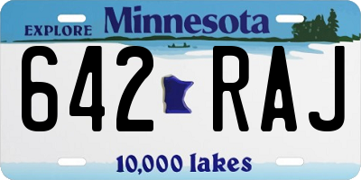 MN license plate 642RAJ