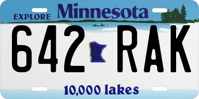 MN license plate 642RAK