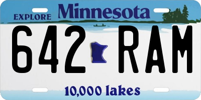 MN license plate 642RAM