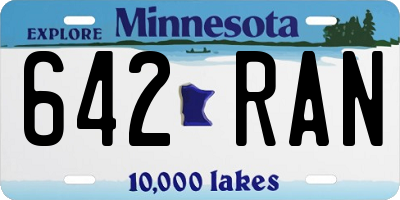 MN license plate 642RAN
